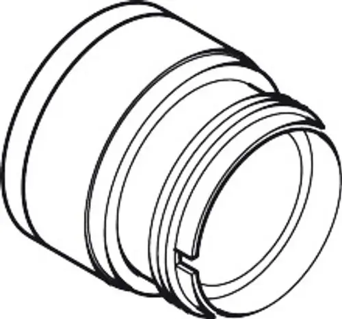 Mischgehäuse aus Edelstahl mit Gewinde und Aussparungen, geeignet für die Verwendung mit Hansgrohe Wannenmischern.